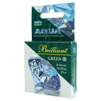 Плетеный шнур Aqua Бриллиант/Brilliant зеленый 0,16 мм 25 м