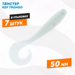 Съедобная силиконовая приманка твистер KDF Тромсо/Tromso 50 мм цв 201