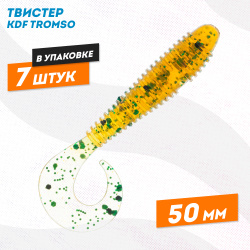 Съедобная силиконовая приманка твистер KDF Тромсо/Tromso 50 мм цв 227