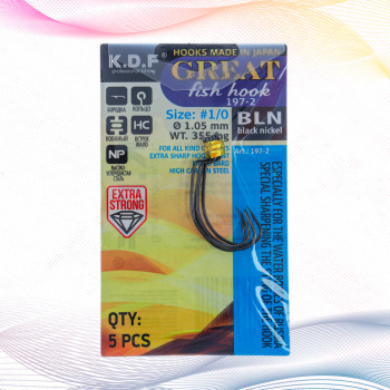 Крючки офсетные KDF Грейт Фиш/Great Fish 197-2 №1/0