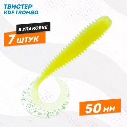 Съедобная силиконовая приманка твистер KDF Тромсо/Tromso 50 мм цв 014