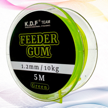 Фидерная резина KDF Фидергам /Feeder Gum 1,2 мм 5 м 10 кг цв зеленый