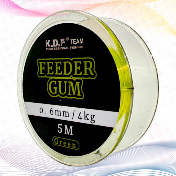 Фидерная резина KDF Фидергам /Feeder Gum 0,6 мм 5 м 4 кг цв зеленый