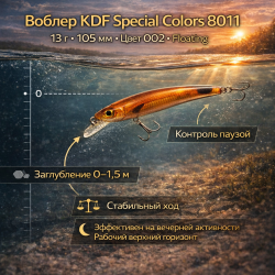 Воблер KDF Спэшл колорс/Special colors 8011 13 гр 105 мм цв 002
