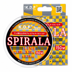 Леска с покрытием флюорокарбона KDF Спирала Лайн/Spirala Line 0,25 мм 150 м