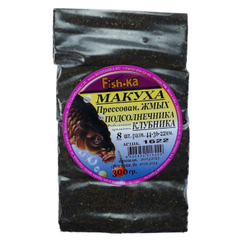 Макуха подсолнечника прессованная Fishka Клубника 300 гр