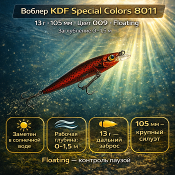 Воблер KDF Спэшл колорс/Special colors 8011 13 гр 105 мм цв 009