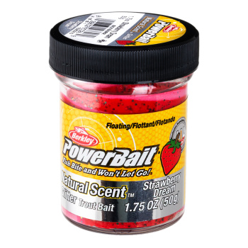 Форелевая паста Berkley Натурал Сцент Глиттер Траут Бейт / Natural Scent Glitter Trout Bait Клубничная мечта / Strawberry Dream цвет красно-розовый с блеском SAP-1525273