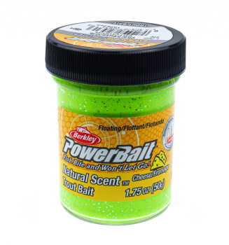 Форелевая паста Berkley Натурал Сцент Глиттер Траут Бейт / Natural Scent Glitter Trout Bait Сыр Шартрез / Cheese Chartreuse цвет желто-зеленый с блеском SAP-1376753