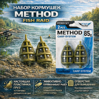 Набор кормушек Метод Фиш Рейд/Fish Raid 85 гр 2 шт/упак