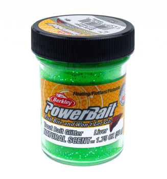 Форелевая паста Berkley Натурал Сцент Глиттер Траут Бейт / Natural Scent Glitter Trout Bait Печень Весенний зелёный / Liver Spring Green цвет весенний зеленый с блеском SAP-1239486