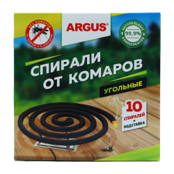 Спираль от комаров малодымная Argus 10 шт/упак