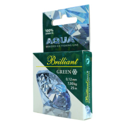Плетеный шнур Aqua Бриллиант/Brilliant зеленый 0,12 мм 25 м