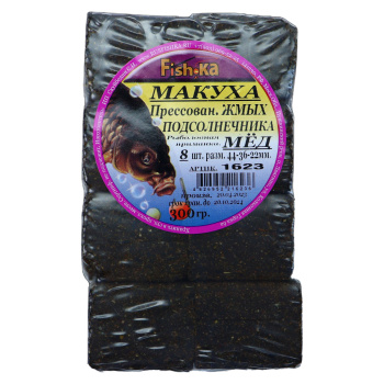 Макуха подсолнечника прессованная Fishka Мед 300 гр