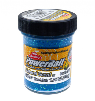 Форелевая паста Berkley Натурал Сцент Глиттер Траут Бейт / Natural Scent Glitter Trout Bait Чеснок Чистый Неоново-синий / Garlic Pure Neon Blue цвет неоново-синий с блеском SAP-1313121